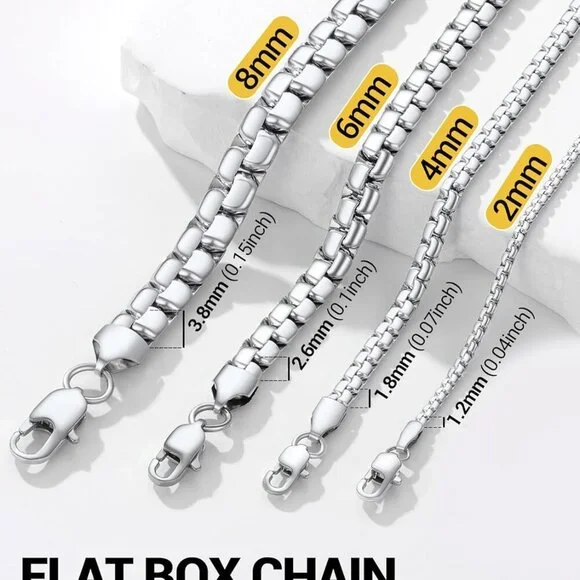 Men's Stainless Steel Chain Necklace 4mm 24 Inch Hypoallergenic Stylish